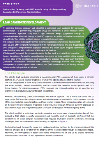 optimizing, Scale up, and GMP Manufacturing of a Polymer Drug Conjugate for Parental Administration